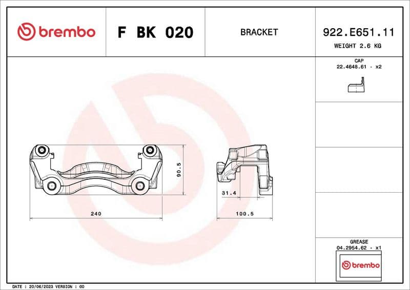 Brake Caliper Bracket Set PRIME LINE FBK020 - image 3