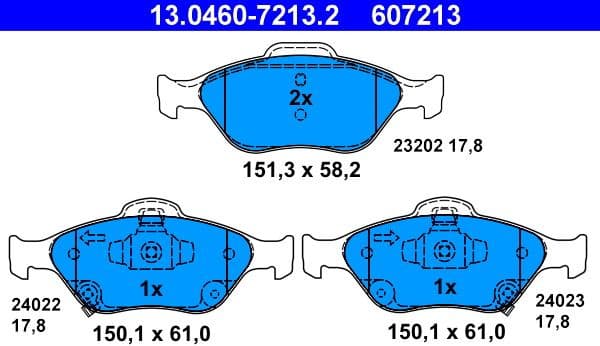 Brake Pad Set, disc brake 13.0460-7213.2 - image 2