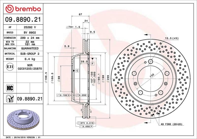 Brake Disc PRIME LINE - UV Coated 09.8890.21 - image 3