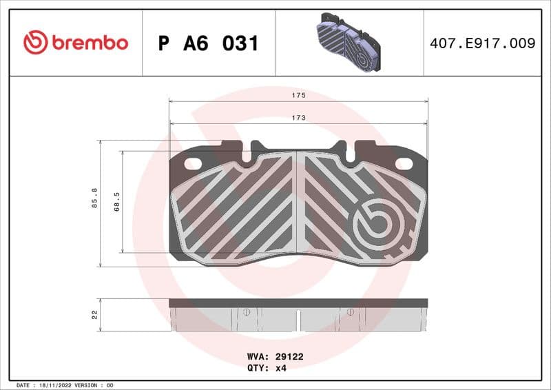 Brake Pad Set, disc brake PRIME LINE P A6 031 - image 3