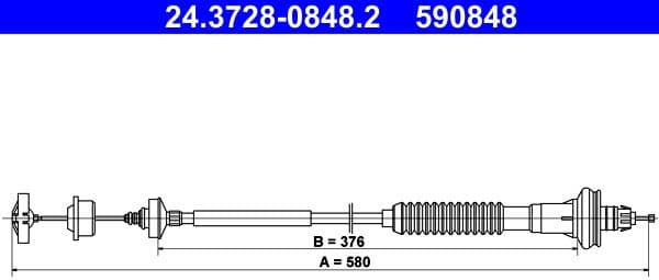 Cable Pull, clutch control 24.3728-0848.2 - image 2