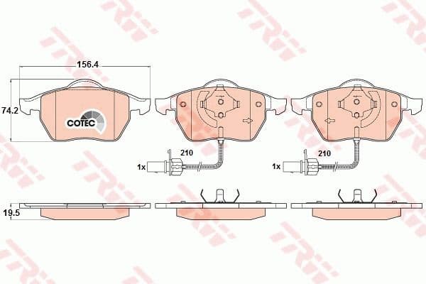 Brake pads front, Top Quality GDB1307