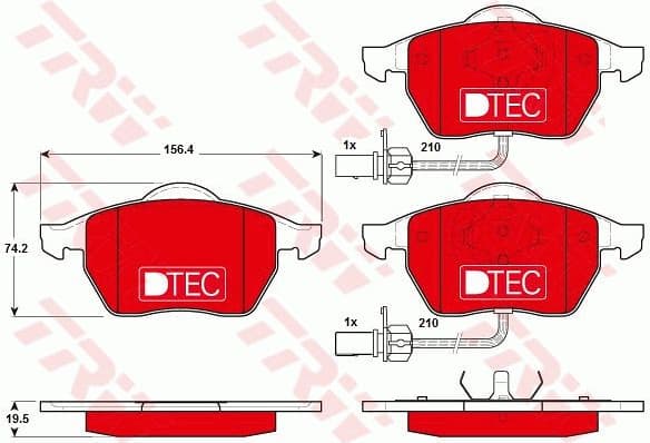 Brake Pad Set, disc brake DTEC COTEC GDB1307DTE