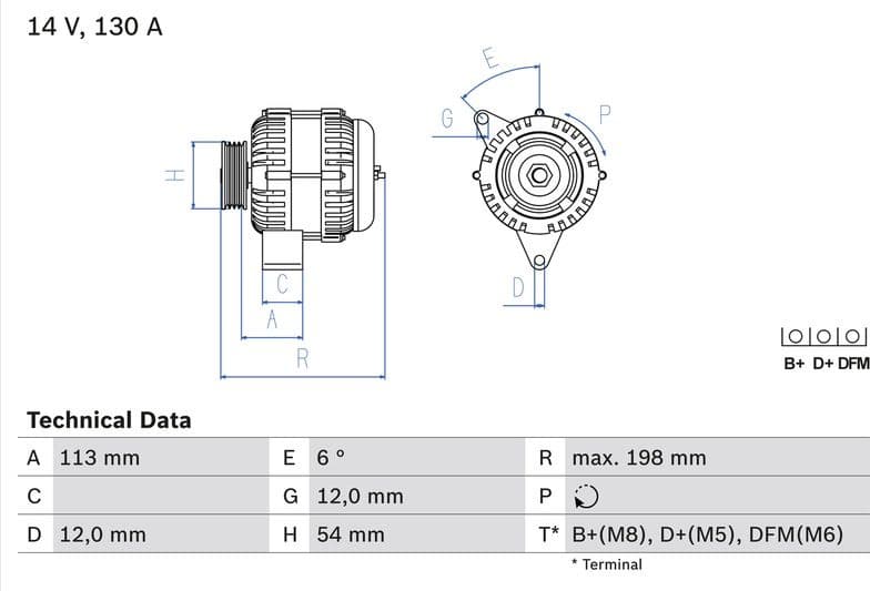 Alternator 0986049000 - image 2