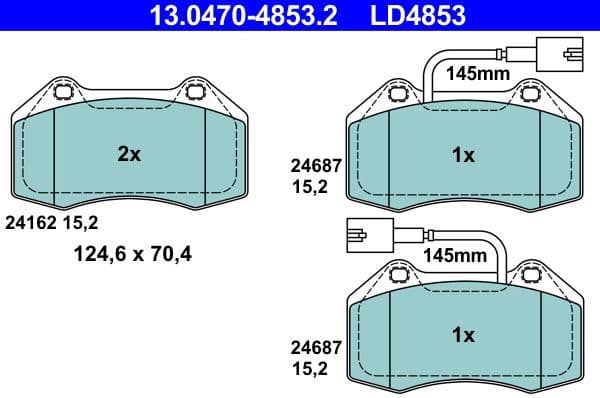 Brake Pad Set, disc brake ATE Ceramic 13.0470-4853.2 - image 3