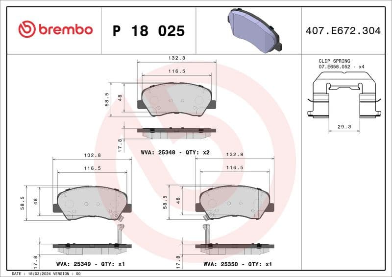 Brake Pad Set, disc brake XTRA LINE P 18 025X - image 2