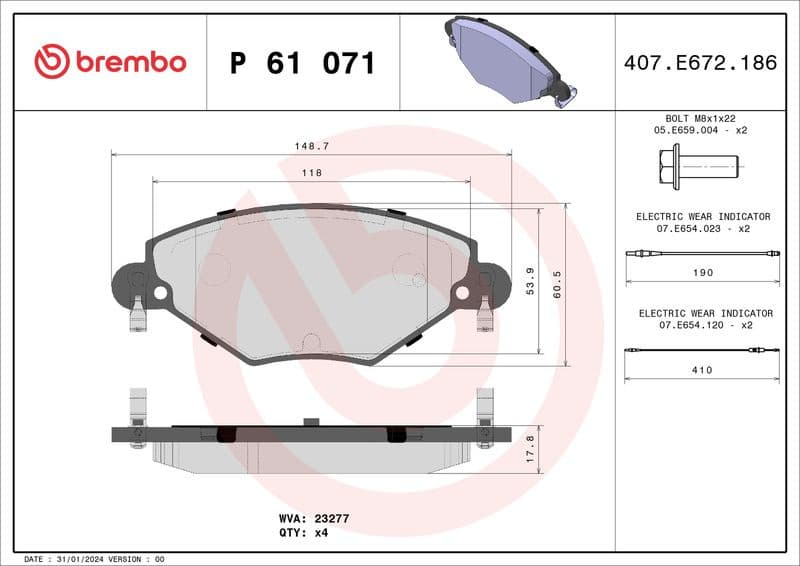 Brake Pad Set, disc brake PRIME LINE P61071 - image 3
