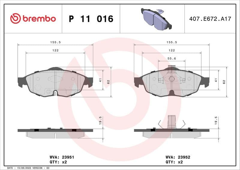 Brake Pad Set, disc brake PRIME LINE P11016 - image 3