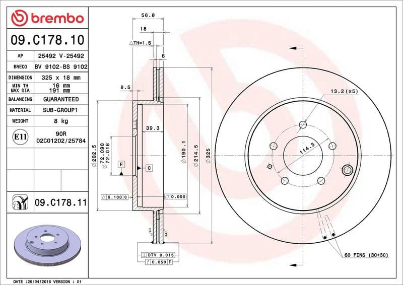 Brake Disc PRIME LINE - UV Coated 09.C178.11 - image 3