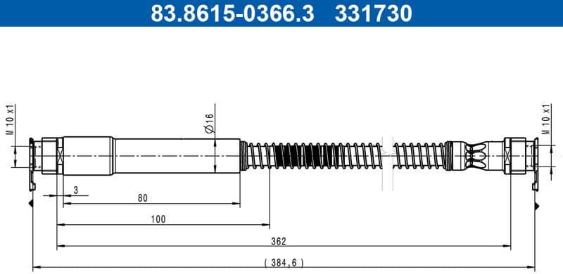 Brake Hose 83.8615-0366.3