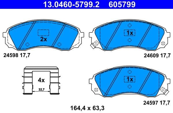 Brake Pad Set, disc brake 13.0460-5799.2 - image 2