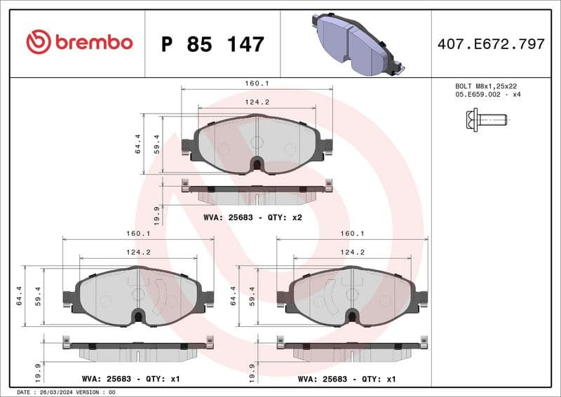Brake Pad Set, disc brake XTRA LINE P85147X - image 2
