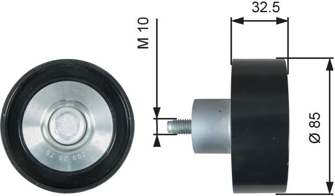 Deflection/Guide Pulley, V-ribbed belt FleetRunner™ T36625