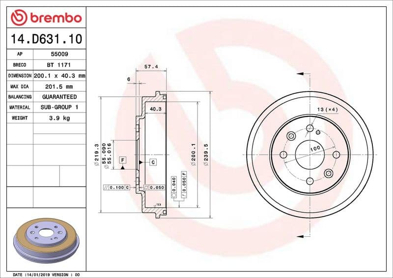 Brake Drum ESSENTIAL LINE 14.D631.10 - image 2