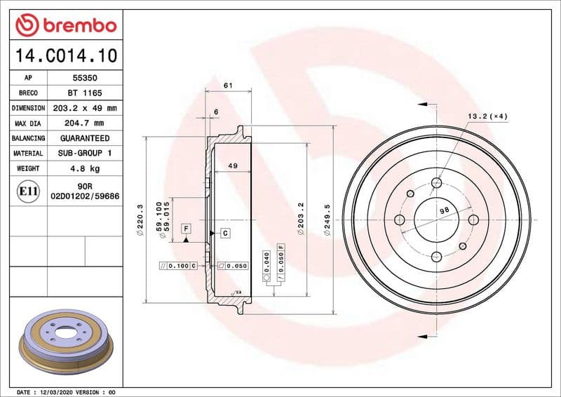 Brake Drum ESSENTIAL LINE 14.C014.10 - image 2