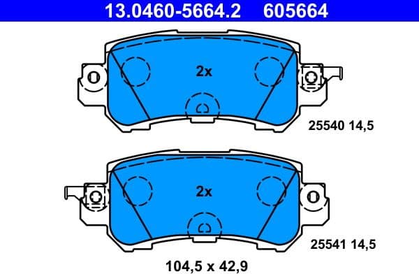 Brake Pad Set, disc brake 13.0460-5664.2 - image 2