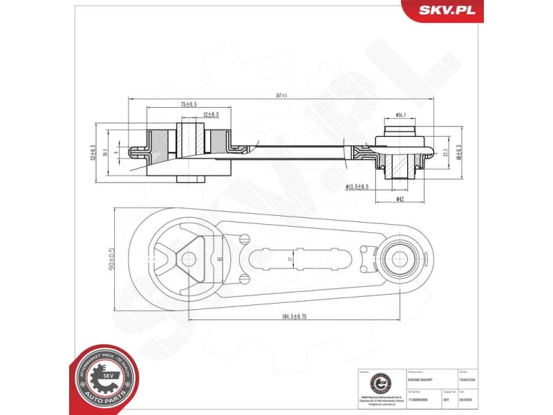 Mounting, engine 75SKV234