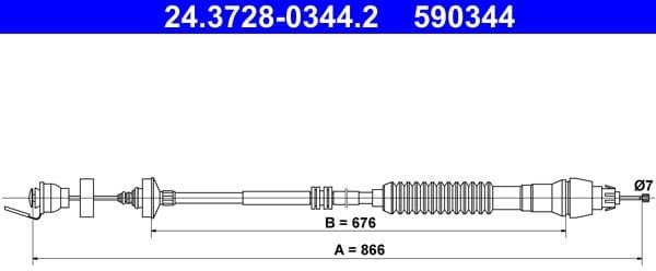 Cable Pull, clutch control 24.3728-0344.2 - image 2
