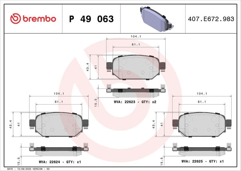 Brake Pad Set, disc brake PRIME LINE P49063 - image 3