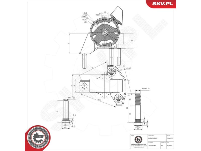 Mounting, engine 75SKV311