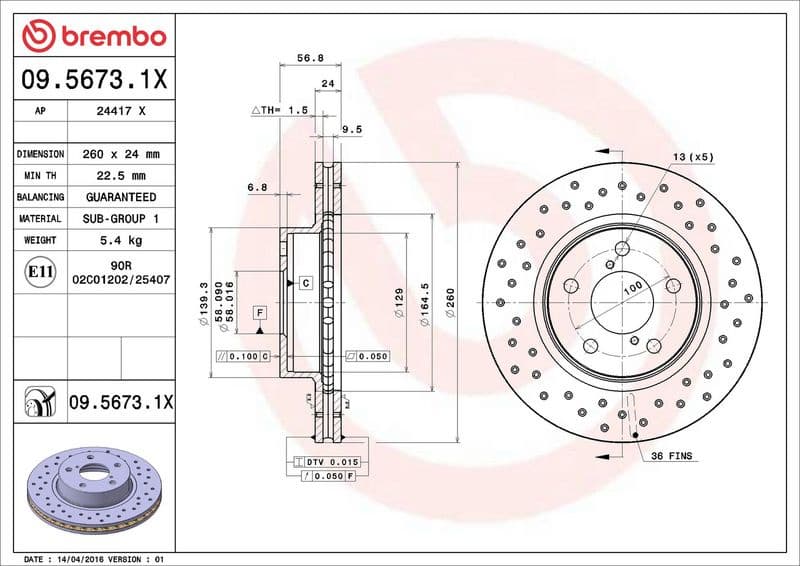 Brake Disc XTRA LINE - Xtra 09.5673.1X - image 3