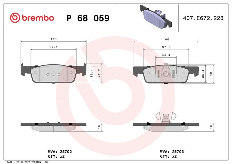 Brake Pad Set, disc brake XTRA LINE P68059X - image 2