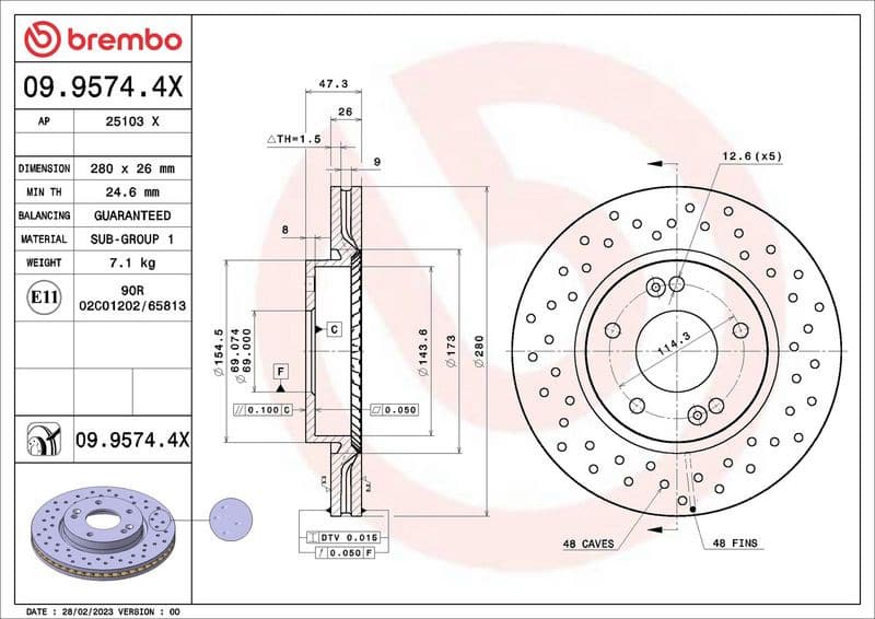 Brake Disc XTRA LINE - Xtra 09.9574.4X - image 2
