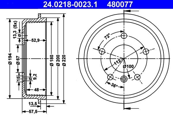 Brake Drum 24.0218-0023.1 - image 2