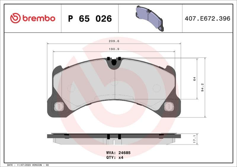 Brake Pad Set, disc brake PRIME LINE P65026 - image 3