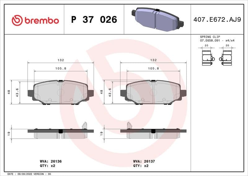 Brake Pad Set, disc brake PRIME LINE P 37 026 - image 3