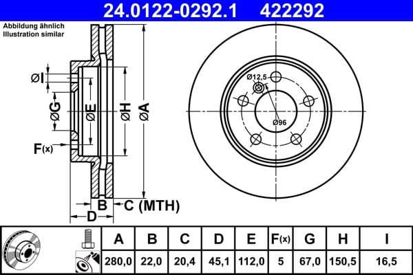 Brake Disc 24.0122-0292.1 - image 2
