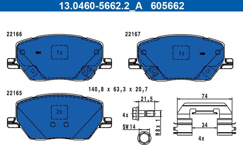 Brake Pad Set, disc brake 13.0460-5662.2 - image 3