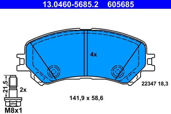 Brake Pad Set, disc brake 13.0460-5685.2 - image 2