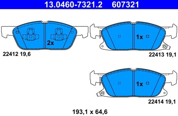 Brake Pad Set, disc brake 13.0460-7321.2 - image 2