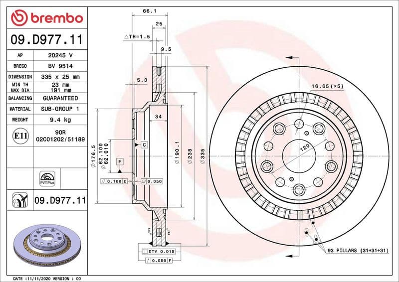 Brake Disc PRIME LINE - UV Coated 09.D977.11 - image 2