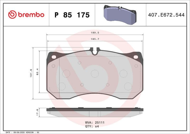 Brake Pad Set, disc brake PRIME LINE P85175 - image 2