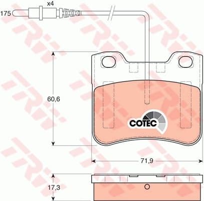 Brake Pad Set, disc brake COTEC GDB1031