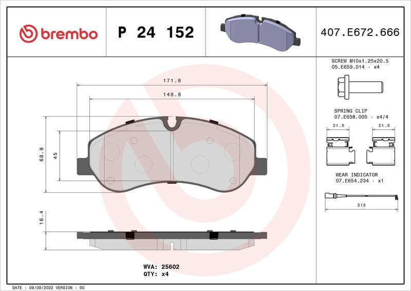 Brake pads front, Top Quality P24152 - image 3