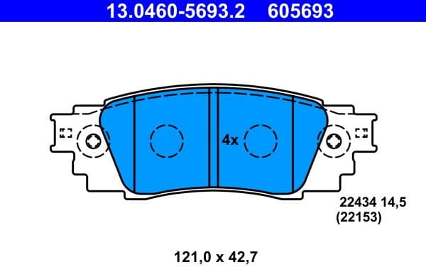 Brake Pad Set, disc brake 13.0460-5693.2 - image 2