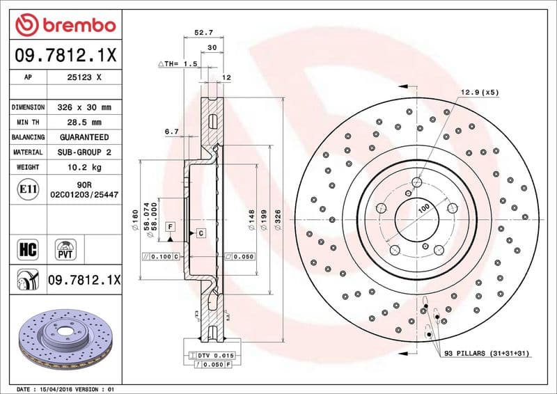Brake Disc XTRA LINE - Xtra 09.7812.1X - image 2