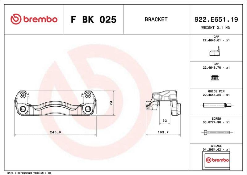 Brake Caliper Bracket Set PRIME LINE FBK025 - image 3