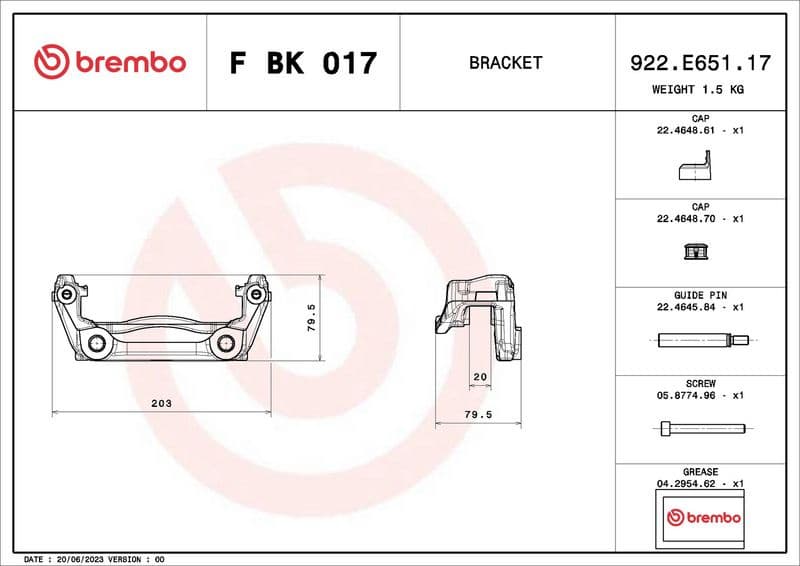 Brake Caliper Bracket Set PRIME LINE FBK017 - image 3