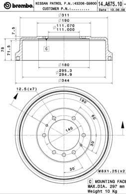 Brake Drum ESSENTIAL LINE 14.A675.10