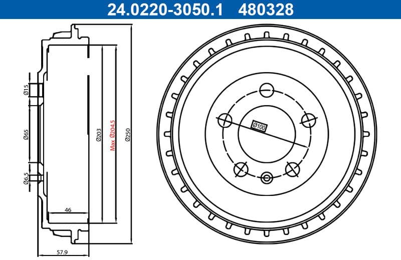 Brake Drum 24.0220-3050.1