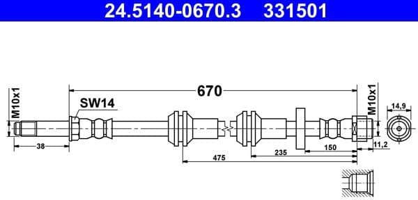 Brake Hose 24.5140-0670.3 - image 2