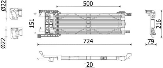 Oil Cooler, automatic transmission BEHR *** PREMIUM LINE *** CLC325000P