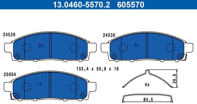 Brake Pad Set, disc brake 13.0460-5570.2