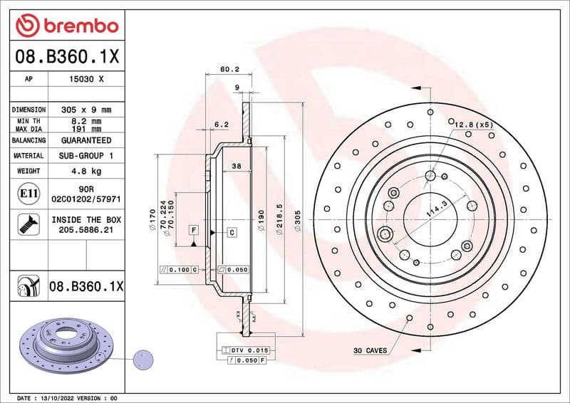 Brake Disc XTRA LINE - Xtra 08.B360.1X - image 2