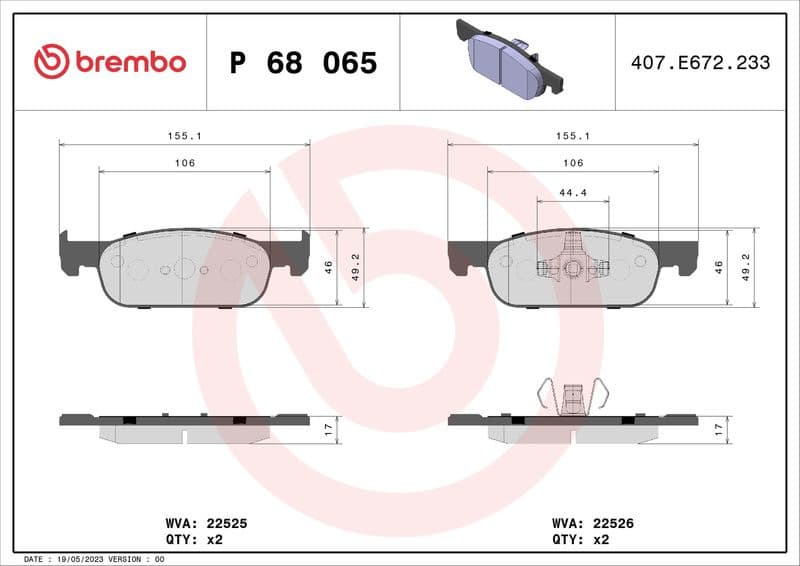 Brake pads front, Top Quality P68065 - image 3