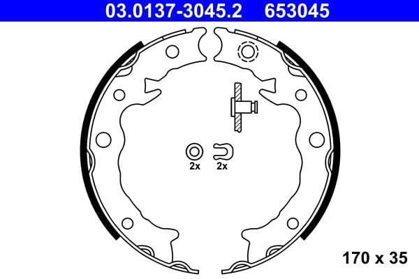 Brake Shoe Set, parking brake 03.0137-3045.2 - image 2